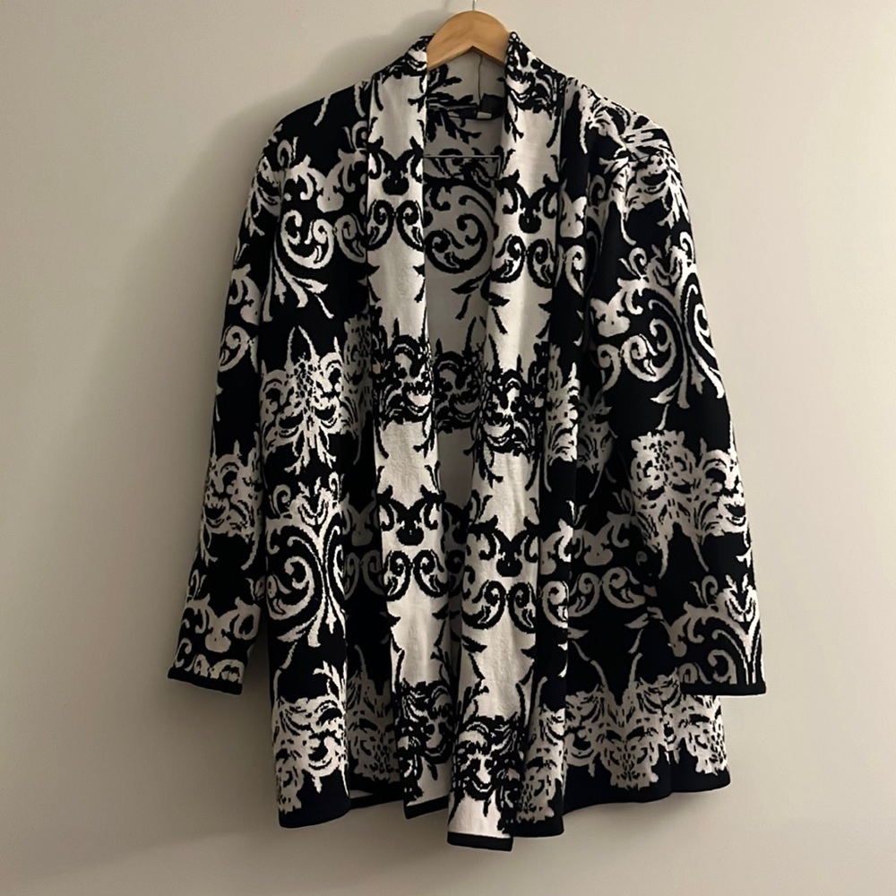 Black and white sweater cardigan